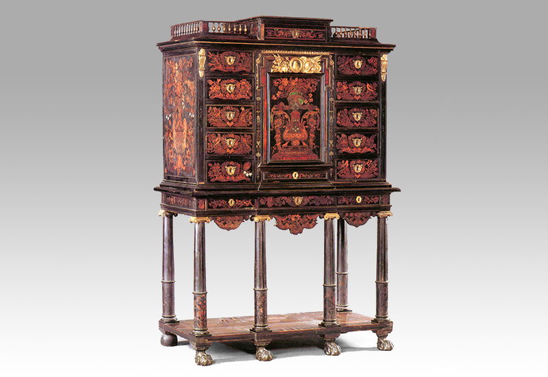 Pierre Gole - Marquetry cabinet on stand